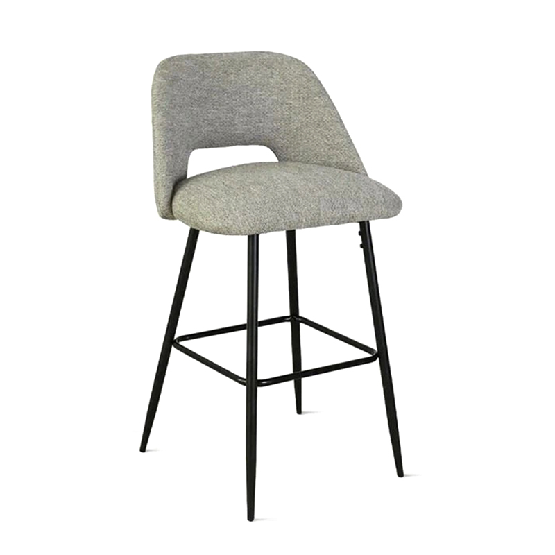 Taburete de bar de cocina con respaldo alto, 2 piezas, con patas resistentes