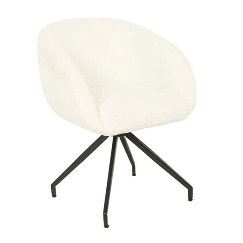 Silla de salón mullida de piel de oveja blanca Puff Leisure