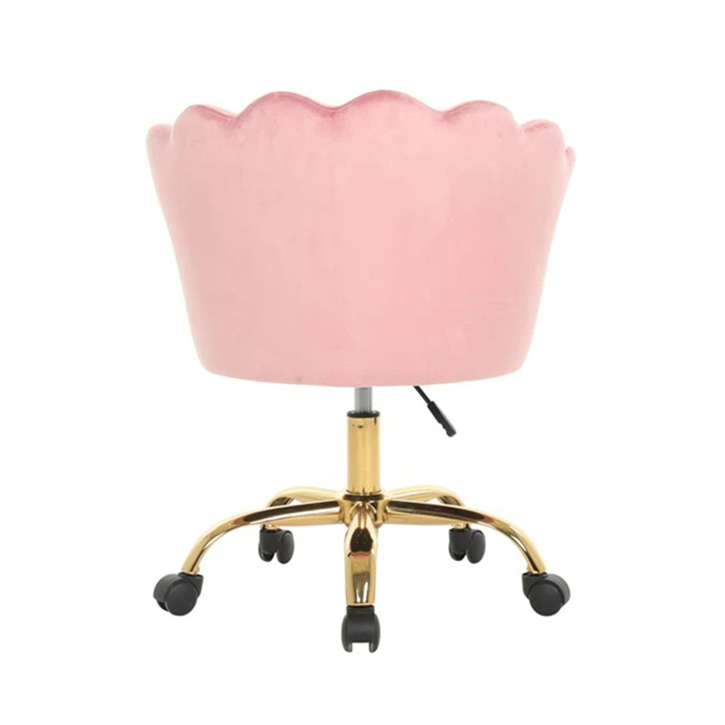 Silla de tocador rosa giratoria ajustable para sala de estar y dormitorio