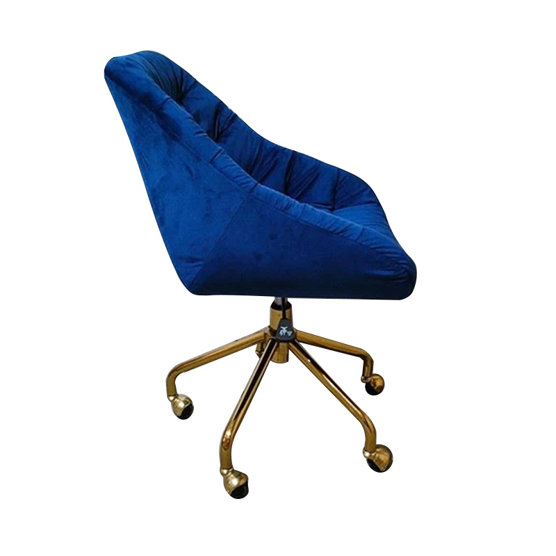 Sillón ejecutivo de terciopelo azul para sala de estar, silla de ocio